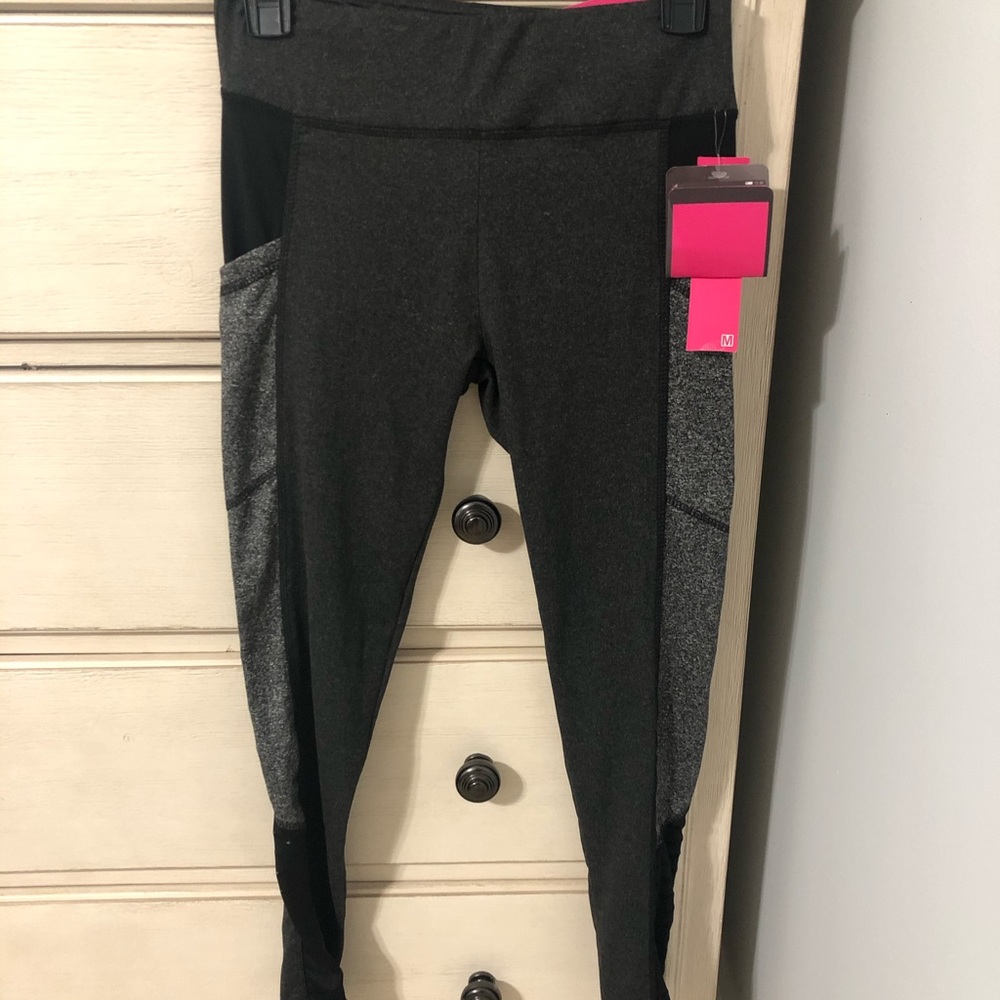Grey and black athletic leggings size M